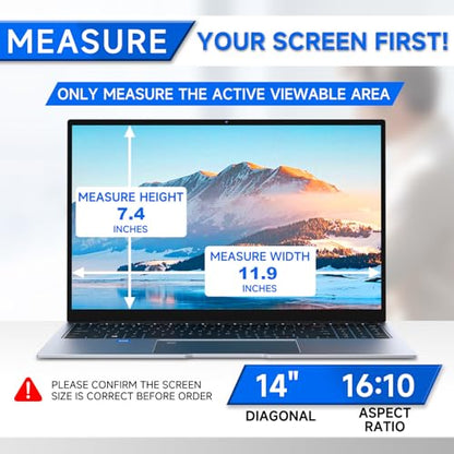 ZOEGAA 14 inch Laptop Privacy Screen 16:10