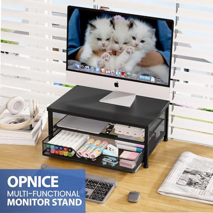 OPNICE 14 x 9.1 x 5.6 inches Computer Monitor Stand with Drawer