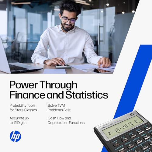 HP 4 Inch Black HP 10bII+ LCD Financial Calculator