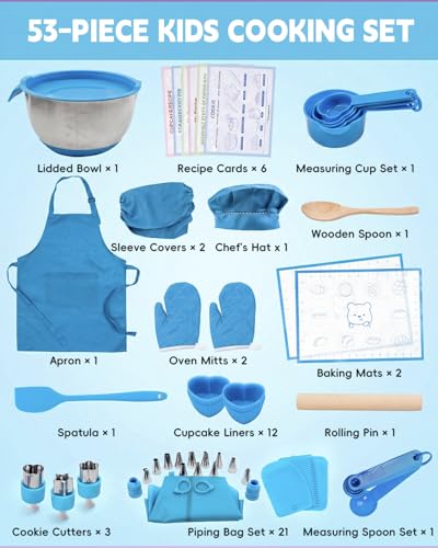 Glowsprout Kids Baking Set 16.0 Count CFHBTJ-ED STEM Learning Kitchen Tools