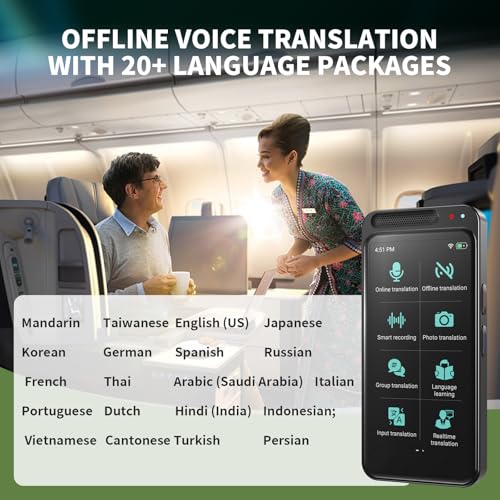FLTIDUNDI Language Translator Device 5.71 x 3.46 x 1.57 inches 6.7 ounces Offline & Online Translation