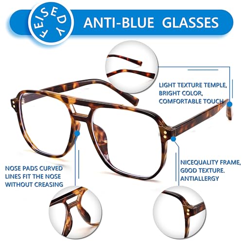 FEISEDY 54MM B2866 Anti-Blue Light Glasses Square Frame
