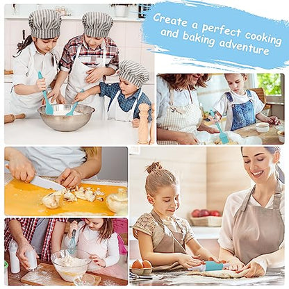 Kinggrand Kitchen Child-Size Cooking & Baking Set Cooking Blue01 Cooking Utensils