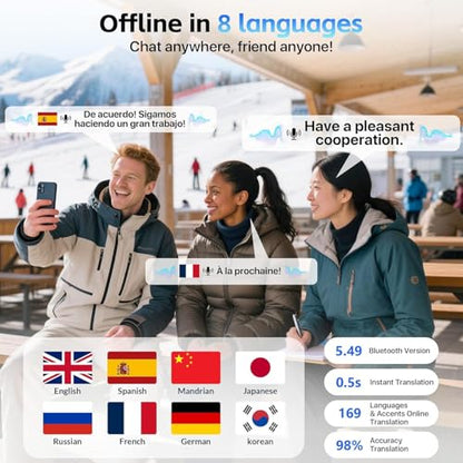 diujzld Open Ear Translator Earbuds B0GQGZLZ47 169 Languages Wireless Bluetooth 5.4