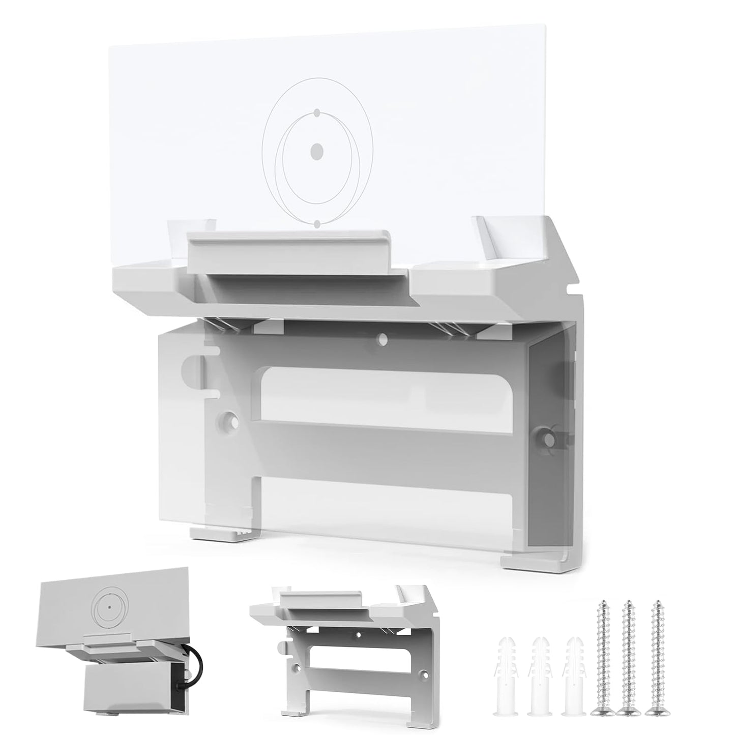 Pwzisu 6.87" x 3.14" x 5.43" D1 1000 Mbps Wi-Fi 6 Satellite Router Mount - White