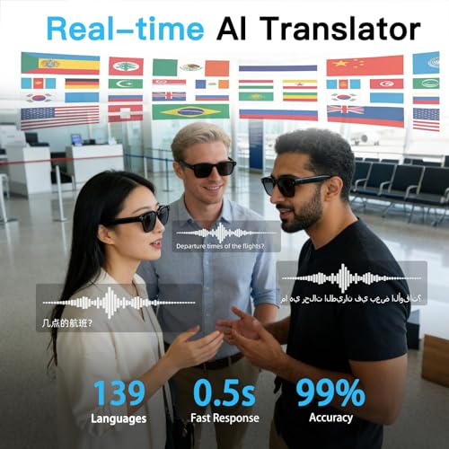 linktoonex Smart Glasses M08 Photochromic Lenses Bluetooth 1200p Video Recording Unisex