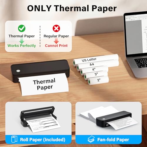 Gloryang 11" PD-A4 Monochrome 203x203 DPI Thermal Printer Portable