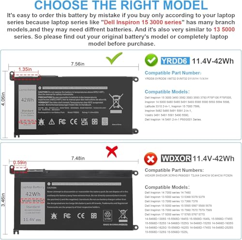 TREE.NB YRDD6 1VX1H Battery 11.4V 42Wh Lithium Polymer