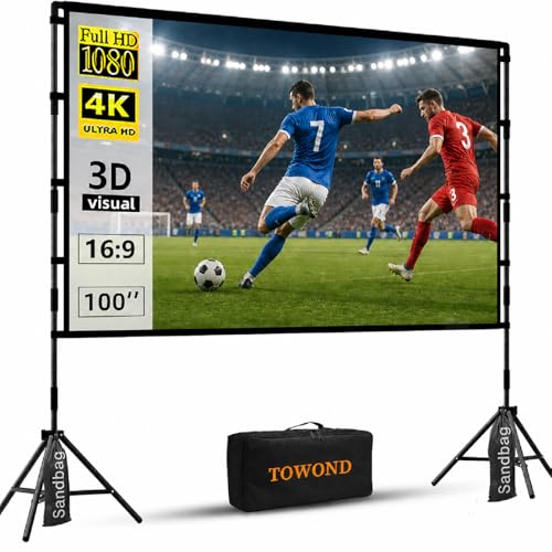 TOWOND 100 inch 100インチ 16:9 Portable Projection Screen