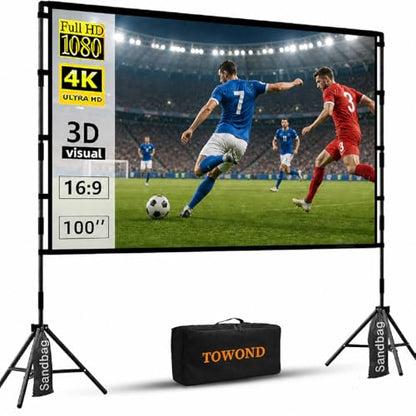 TOWOND 100 inch 100インチ 16:9 Portable Projection Screen