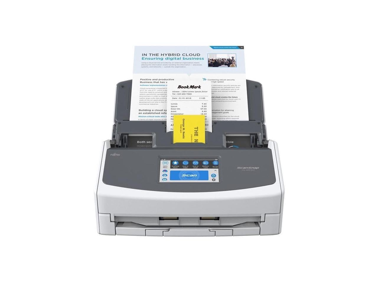 Fujitsu 18" x 18" x 16" ScanSnap iX1600 ADF Scanner 600 DPI USB CCD Card and Receipt Scanner