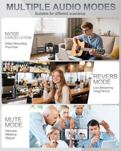 PQRQP 3-in-1 Professional Wireless Lavalier Microphone GT16 Wireless USB-C/3.5mm Jack/Li