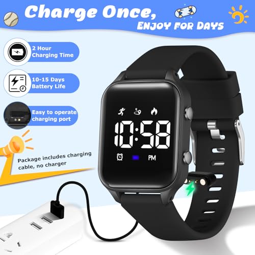 Timever 7.58 Inches L6615E-Black 240 x 240 LED Casual Activity Tracker