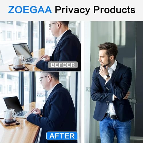 ZOEGAA 14 Inch Laptop Privacy Screen Filter 16:10 Anti-Glare, Anti-Fingerprint, Waterproof, Black