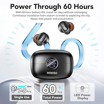 MINISO MS105 Bluetooth 6.0 AI Translation Earbuds, Real Time Language Translator, Supports 134 Languages, In-Ear Design, Compatible with iOS & Android Smart Devices