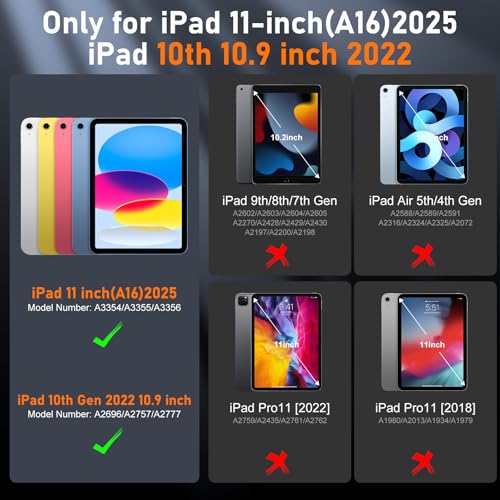 Ubearkk Case for iPad A16 11th Gen 11 Inch 2025 and 10th Gen 10.9 Inch 2022, Model 11C3-PP