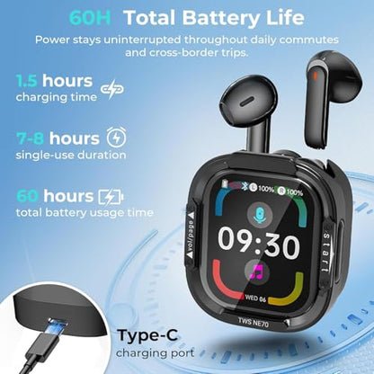 Yworlln NE70 Wireless Bluetooth Earbuds, Real-Time Translation, Supports 165 Languages, Active Noise Cancellation