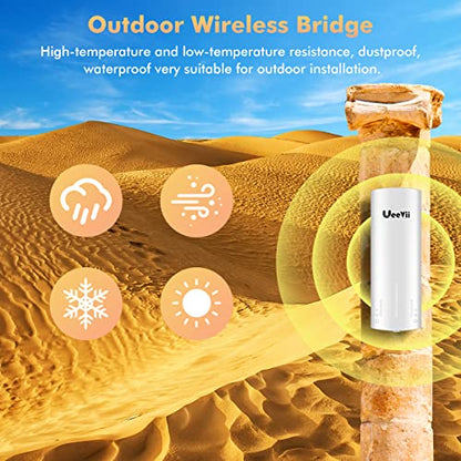 UeeVii CPE450 5.8GHz Wireless Bridge with 3Km Range and 100Mbps Ethernet Ports