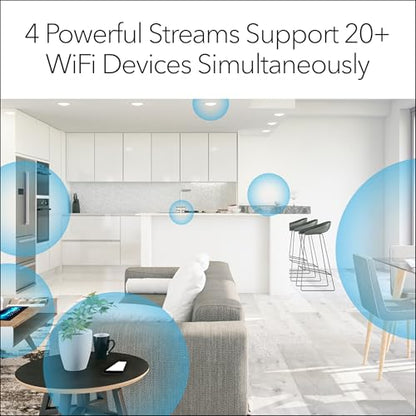 NETGEAR EAX15 AX1800 Mesh WiFi Range Extender 802.11ax Up to 1.8 Gbps Dual-Band
