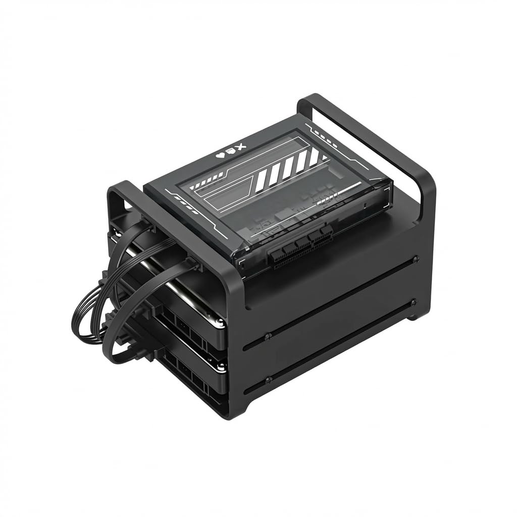 Zimablade Mini NAS Server Kit Intel Quad-Core 16GB 2-Bay Black Metal Tempered Glass