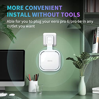 Sootozy EM6E-3-new Tri-Band Wall Mount Holder for eero Pro 6e/6, Weatherproof, 802.11a, 1000 Mbps, Internal Antenna