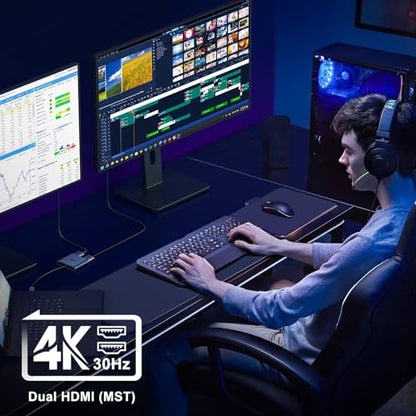 KOZYC USB C to Dual HDMI Adapter K2AD12UH 4K@60Hz