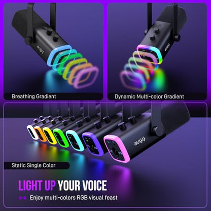 FIFINE Desktop Microphone AM8 Dynamic USB/XLR 50Hz-16KHz 1 Channel Microphone