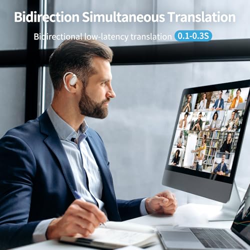 BeskooHome Language Translator Earbuds 50mAh Battery 150 Languages Bluetooth 5.0