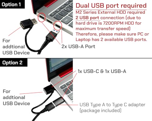Avolusion M2 1TB External Hard Drive USB 3.0 7200 RPM 8MB Cache 2.5 Inch HDD