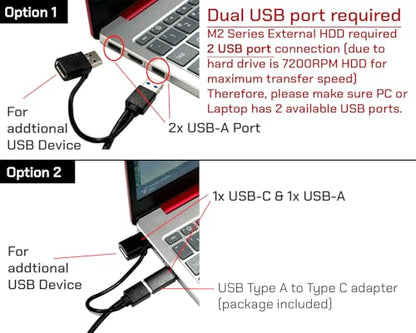 Avolusion M2 1TB External Hard Drive USB 3.0 7200 RPM 8MB Cache 2.5 Inch HDD