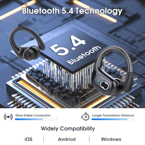 Aptkdoe HD65 Wireless Earbuds Bluetooth 5.4 Active Noise Cancellation Sports Earphones