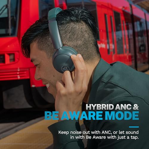 JLab HBGOLUXANCSGE20WEB On Ear Headphones ANC 12 Hours Battery Life Hybrid Driver Wireless Bluetooth 5.0