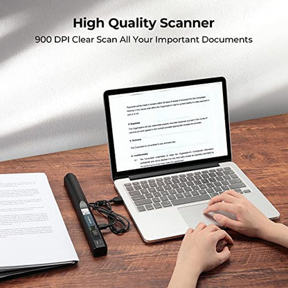MUNBYN Handheld Scanner IDS001-BK 900 dpi Document Scanner