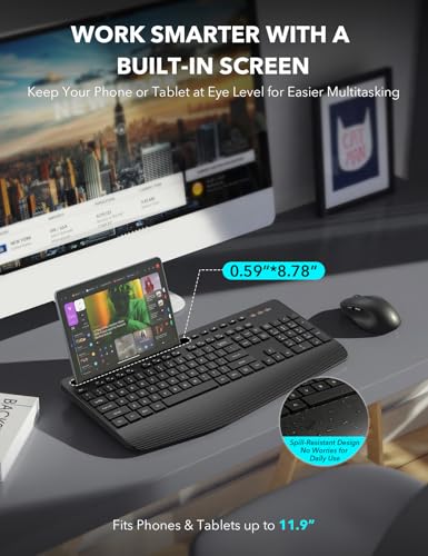 Trueque Wireless Ergonomic Keyboard and Mouse Combo KC213 USB 2.4GHz Wireless Optical Black