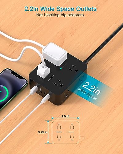 HANYCONY 8-Outlet 4-USB Power Strip Model HN8U5WC2
