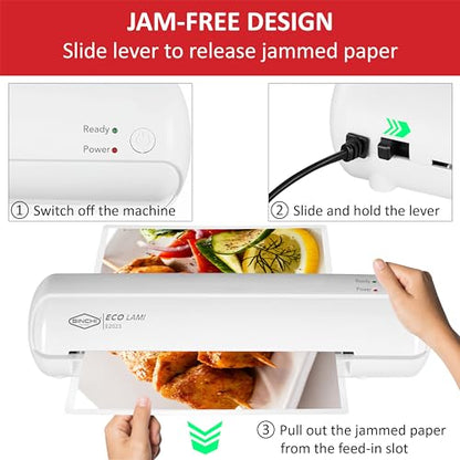 SINCHI 9-Inch Thermal Laminator, 3-5 Mil, 3-4 Min Warm-Up, Compact Lamination Machine
