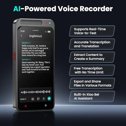 HUREWA 80GB M3 USB AI Voice Recorder with Inbuilt Microphone