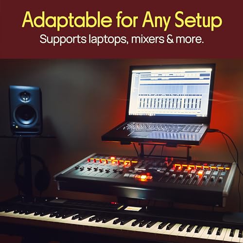 Pyle Portable Dual Laptop Stand PLPTS38 - Height Adjustable, Anti-Slip Features, Black