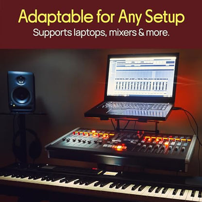 Pyle Portable Dual Laptop Stand PLPTS38 - Height Adjustable, Anti-Slip Features, Black