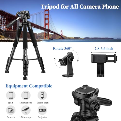 JOILCAN 74" AH75 Tripod, Professional Photography Stand