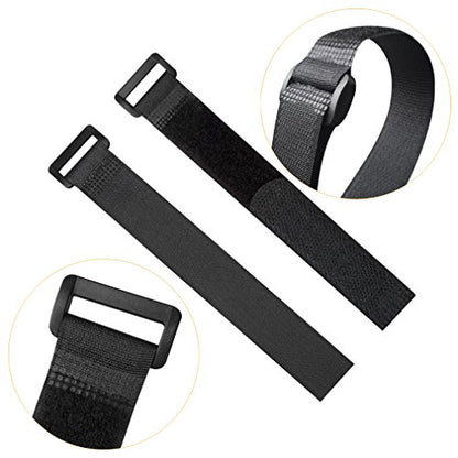 YiwerDer 20 Count Reusable Fastening Cable Straps, Model 8541757494, Nylon, 18 Inches Length, 4.8 Inches Maximum Diameter, Hook and Loop Adjustable