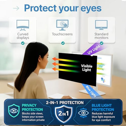 VINTEZ 21.5 Inch Computer Privacy Screen Filter Model VIN-102-21.5-BS