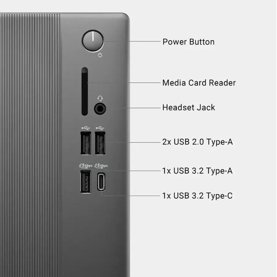 Dell Ect1250 Tower Desktop PC | Intel Core Ultra 5-225 | 32GB DDR5 RAM | 1TB SSD | 3840x2160 Resolution | Professional