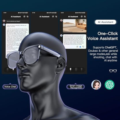 EGIKUYE Smart Glasses M02S-1 1-Inch Touchscreen Bluetooth Compatible Wearable Computer