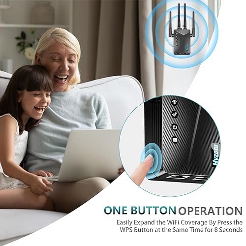 Yammoya Quad-Band WiFi Extender Model XY-2026 Black