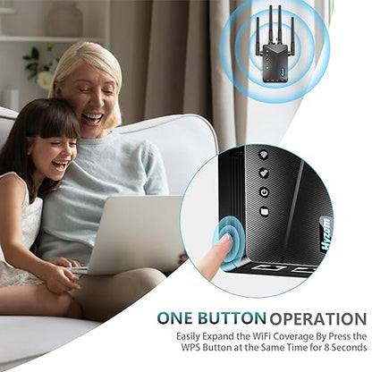 Yammoya Quad-Band WiFi Extender Model XY-2026 Black