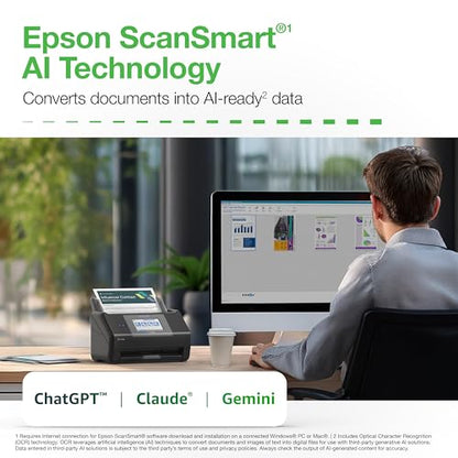 Epson WorkForce ES-590W Document Scanner USB, Wi-Fi 600 dpi 1 Count