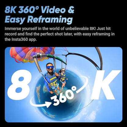 Insta360 1.5" X4 8K Waterproof 360 Action Camera - USB Connectivity