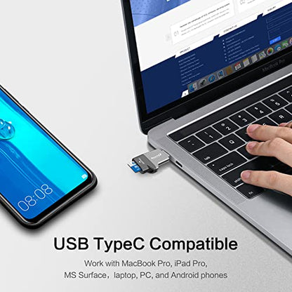 SmartQ 1.35" x 0.87" C352 MicroSD Card Reader with USB 3.0 Type C Connectivity - Supports MicroSD, microSDHC, microSDXC