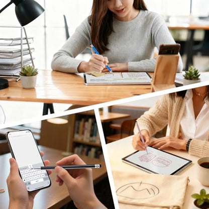 LINFANC 10 Pcs LF1061 Stylus Pens for Touchscreens - Aluminum Construction, 5.98 x 0.31 x 0.31 Inches, Compatible with Android, iPhone, iPad, Tablet, Smartphone
